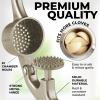 imageZulay Kitchen Large Premium Garlic Press Set  Bigger Bowl for Bigger Garlic  Rust Proof ampamp Dishwasher Safe Garlic Mincer Tool  EasySqueeze EasyClean Silicone Garlic Peeler ampamp Brush SilverSilver