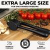 imageZulay Kitchen Large Premium Garlic Press Set  Bigger Bowl for Bigger Garlic  Rust Proof ampamp Dishwasher Safe Garlic Mincer Tool  EasySqueeze EasyClean Silicone Garlic Peeler ampamp Brush SilverElegant Black