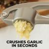 imageZulay Kitchen Large Premium Garlic Press Set  Bigger Bowl for Bigger Garlic  Rust Proof ampamp Dishwasher Safe Garlic Mincer Tool  EasySqueeze EasyClean Silicone Garlic Peeler ampamp Brush SilverSilver