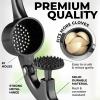 imageZulay Kitchen Large Premium Garlic Press Set  Bigger Bowl for Bigger Garlic  Rust Proof ampamp Dishwasher Safe Garlic Mincer Tool  EasySqueeze EasyClean Silicone Garlic Peeler ampamp Brush SilverDark Gray