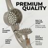 imageZulay Kitchen Large Premium Garlic Press Set  Bigger Bowl for Bigger Garlic  Rust Proof ampamp Dishwasher Safe Garlic Mincer Tool  EasySqueeze EasyClean Silicone Garlic Peeler ampamp Brush SilverSilver
