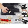 imageZulay Kitchen Large Premium Garlic Press Set  Bigger Bowl for Bigger Garlic  Rust Proof ampamp Dishwasher Safe Garlic Mincer Tool  EasySqueeze EasyClean Silicone Garlic Peeler ampamp Brush SilverElegant Black