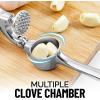 imageZulay Kitchen Large Premium Garlic Press Set  Bigger Bowl for Bigger Garlic  Rust Proof ampamp Dishwasher Safe Garlic Mincer Tool  EasySqueeze EasyClean Silicone Garlic Peeler ampamp Brush SilverChrome Silver