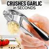 imageZulay Kitchen Large Premium Garlic Press Set  Bigger Bowl for Bigger Garlic  Rust Proof ampamp Dishwasher Safe Garlic Mincer Tool  EasySqueeze EasyClean Silicone Garlic Peeler ampamp Brush SilverChrome Silver