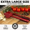 imageZulay Kitchen Large Premium Garlic Press Set  Bigger Bowl for Bigger Garlic  Rust Proof ampamp Dishwasher Safe Garlic Mincer Tool  EasySqueeze EasyClean Silicone Garlic Peeler ampamp Brush SilverFire Red