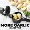 imageZulay Kitchen Large Premium Garlic Press Set  Bigger Bowl for Bigger Garlic  Rust Proof ampamp Dishwasher Safe Garlic Mincer Tool  EasySqueeze EasyClean Silicone Garlic Peeler ampamp Brush SilverDark Gray