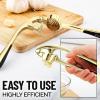 imageZulay Kitchen Large Premium Garlic Press Set  Bigger Bowl for Bigger Garlic  Rust Proof ampamp Dishwasher Safe Garlic Mincer Tool  EasySqueeze EasyClean Silicone Garlic Peeler ampamp Brush SilverGold