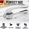 imageZulay Kitchen Large Premium Garlic Press Set  Bigger Bowl for Bigger Garlic  Rust Proof ampamp Dishwasher Safe Garlic Mincer Tool  EasySqueeze EasyClean Silicone Garlic Peeler ampamp Brush SilverChrome Silver