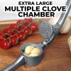 imageZulay Kitchen Large Premium Garlic Press Set  Bigger Bowl for Bigger Garlic  Rust Proof ampamp Dishwasher Safe Garlic Mincer Tool  EasySqueeze EasyClean Silicone Garlic Peeler ampamp Brush SilverSlate