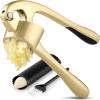 imageZulay Kitchen Large Premium Garlic Press Set  Bigger Bowl for Bigger Garlic  Rust Proof ampamp Dishwasher Safe Garlic Mincer Tool  EasySqueeze EasyClean Silicone Garlic Peeler ampamp Brush SilverGold