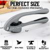 imageZulay Kitchen Large Premium Garlic Press Set  Bigger Bowl for Bigger Garlic  Rust Proof ampamp Dishwasher Safe Garlic Mincer Tool  EasySqueeze EasyClean Silicone Garlic Peeler ampamp Brush SilverSlate