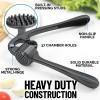 imageZulay Kitchen Large Premium Garlic Press Set  Bigger Bowl for Bigger Garlic  Rust Proof ampamp Dishwasher Safe Garlic Mincer Tool  EasySqueeze EasyClean Silicone Garlic Peeler ampamp Brush SilverDark Gray