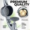 imageZulay Kitchen Large Premium Garlic Press Set  Bigger Bowl for Bigger Garlic  Rust Proof ampamp Dishwasher Safe Garlic Mincer Tool  EasySqueeze EasyClean Silicone Garlic Peeler ampamp Brush SilverSlate