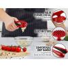 imageZulay Kitchen Large Premium Garlic Press Set  Bigger Bowl for Bigger Garlic  Rust Proof ampamp Dishwasher Safe Garlic Mincer Tool  EasySqueeze EasyClean Silicone Garlic Peeler ampamp Brush SilverFire Red