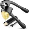 imageZulay Kitchen Large Premium Garlic Press Set  Bigger Bowl for Bigger Garlic  Rust Proof ampamp Dishwasher Safe Garlic Mincer Tool  EasySqueeze EasyClean Silicone Garlic Peeler ampamp Brush SilverDark Gray