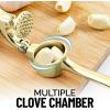 imageZulay Kitchen Large Premium Garlic Press Set  Bigger Bowl for Bigger Garlic  Rust Proof ampamp Dishwasher Safe Garlic Mincer Tool  EasySqueeze EasyClean Silicone Garlic Peeler ampamp Brush SilverGold