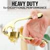 imageZulay Kitchen Large Premium Garlic Press Set  Bigger Bowl for Bigger Garlic  Rust Proof ampamp Dishwasher Safe Garlic Mincer Tool  EasySqueeze EasyClean Silicone Garlic Peeler ampamp Brush SilverGold
