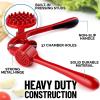 imageZulay Kitchen Large Premium Garlic Press Set  Bigger Bowl for Bigger Garlic  Rust Proof ampamp Dishwasher Safe Garlic Mincer Tool  EasySqueeze EasyClean Silicone Garlic Peeler ampamp Brush SilverFire Red
