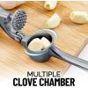 imageZulay Kitchen Large Premium Garlic Press Set  Bigger Bowl for Bigger Garlic  Rust Proof ampamp Dishwasher Safe Garlic Mincer Tool  EasySqueeze EasyClean Silicone Garlic Peeler ampamp Brush SilverSlate