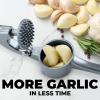 imageZulay Kitchen Large Premium Garlic Press Set  Bigger Bowl for Bigger Garlic  Rust Proof ampamp Dishwasher Safe Garlic Mincer Tool  EasySqueeze EasyClean Silicone Garlic Peeler ampamp Brush SilverSlate