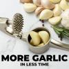 imageZulay Kitchen Large Premium Garlic Press Set  Bigger Bowl for Bigger Garlic  Rust Proof ampamp Dishwasher Safe Garlic Mincer Tool  EasySqueeze EasyClean Silicone Garlic Peeler ampamp Brush SilverSilver
