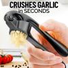 imageZulay Kitchen Large Premium Garlic Press Set  Bigger Bowl for Bigger Garlic  Rust Proof ampamp Dishwasher Safe Garlic Mincer Tool  EasySqueeze EasyClean Silicone Garlic Peeler ampamp Brush SilverDark Gray