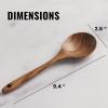 imageZulay Kitchen Premium Large Teak Wooden Spoon For Cooking  Durable Wooden Cooking Utensil Perfect Wooden Kitchen Utensil Set Addition Smooth Finish Natural Teak Spoon NonStick Wooden SpoonSmall Spoon