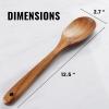 imageZulay Kitchen Premium Large Teak Wooden Spoon For Cooking  Durable Wooden Cooking Utensil Perfect Wooden Kitchen Utensil Set Addition Smooth Finish Natural Teak Spoon NonStick Wooden SpoonLarge Wooden Spoon