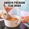imageZulay Kitchen Premium Large Teak Wooden Spoon For Cooking  Durable Wooden Cooking Utensil Perfect Wooden Kitchen Utensil Set Addition Smooth Finish Natural Teak Spoon NonStick Wooden SpoonSlotted Spoon