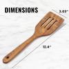 imageZulay Kitchen Premium Large Teak Wooden Spoon For Cooking  Durable Wooden Cooking Utensil Perfect Wooden Kitchen Utensil Set Addition Smooth Finish Natural Teak Spoon NonStick Wooden SpoonSlotted Spoon