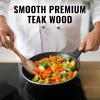 imageZulay Kitchen Premium Large Teak Wooden Spoon For Cooking  Durable Wooden Cooking Utensil Perfect Wooden Kitchen Utensil Set Addition Smooth Finish Natural Teak Spoon NonStick Wooden SpoonLarge Wooden Spoon