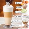 imageZulay Powerful Milk Frother Wand  Mini Milk Frother Handheld Stainless Steel  Battery Operated Drink Mixer for Coffee Lattes Cappuccino Matcha  FrothMate Milk Frother Gift  Black ampamp CopperAlpha Black