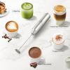 imageZulay Powerful Milk Frother Wand  Mini Milk Frother Handheld Stainless Steel  Battery Operated Drink Mixer for Coffee Lattes Cappuccino Matcha  FrothMate Milk Frother Gift  Black ampamp CopperMatte Silver