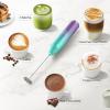imageZulay Powerful Milk Frother Wand  Mini Milk Frother Handheld Stainless Steel  Battery Operated Drink Mixer for Coffee Lattes Cappuccino Matcha  FrothMate Milk Frother Gift  Black ampamp CopperTeal Purple Blend