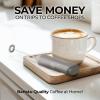 imageZulay Powerful Milk Frother Wand  Mini Milk Frother Handheld Stainless Steel  Battery Operated Drink Mixer for Coffee Lattes Cappuccino Matcha  FrothMate Milk Frother Gift  Black ampamp CopperMatte Gray