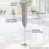 imageZulay Powerful Milk Frother Wand  Mini Milk Frother Handheld Stainless Steel  Battery Operated Drink Mixer for Coffee Lattes Cappuccino Matcha  FrothMate Milk Frother Gift  Black ampamp CopperMatte Gray