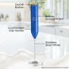 imageZulay Powerful Milk Frother Wand  Mini Milk Frother Handheld Stainless Steel  Battery Operated Drink Mixer for Coffee Lattes Cappuccino Matcha  FrothMate Milk Frother Gift  Black ampamp CopperSapphire Goldenrod