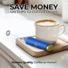 imageZulay Powerful Milk Frother Wand  Mini Milk Frother Handheld Stainless Steel  Battery Operated Drink Mixer for Coffee Lattes Cappuccino Matcha  FrothMate Milk Frother Gift  Black ampamp CopperSapphire Goldenrod
