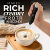 imageZulay Powerful Milk Frother Wand  Mini Milk Frother Handheld Stainless Steel  Battery Operated Drink Mixer for Coffee Lattes Cappuccino Matcha  FrothMate Milk Frother Gift  Black ampamp CopperBlack  2 Duracell Batteries