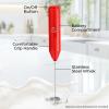 imageZulay Powerful Milk Frother Wand  Mini Milk Frother Handheld Stainless Steel  Battery Operated Drink Mixer for Coffee Lattes Cappuccino Matcha  FrothMate Milk Frother Gift  Black ampamp CopperCherry Red