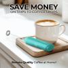 imageZulay Powerful Milk Frother Wand  Mini Milk Frother Handheld Stainless Steel  Battery Operated Drink Mixer for Coffee Lattes Cappuccino Matcha  FrothMate Milk Frother Gift  Black ampamp CopperCool Teal