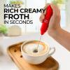imageZulay Powerful Milk Frother Wand  Mini Milk Frother Handheld Stainless Steel  Battery Operated Drink Mixer for Coffee Lattes Cappuccino Matcha  FrothMate Milk Frother Gift  Black ampamp CopperCherry Red
