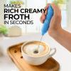 imageZulay Powerful Milk Frother Wand  Mini Milk Frother Handheld Stainless Steel  Battery Operated Drink Mixer for Coffee Lattes Cappuccino Matcha  FrothMate Milk Frother Gift  Black ampamp CopperBlue