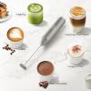 imageZulay Powerful Milk Frother Wand  Mini Milk Frother Handheld Stainless Steel  Battery Operated Drink Mixer for Coffee Lattes Cappuccino Matcha  FrothMate Milk Frother Gift  Black ampamp CopperMatte Gray