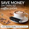 imageZulay Powerful Milk Frother Wand  Mini Milk Frother Handheld Stainless Steel  Battery Operated Drink Mixer for Coffee Lattes Cappuccino Matcha  FrothMate Milk Frother Gift  Black ampamp CopperBlack  2 Duracell Batteries