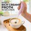imageZulay Powerful Milk Frother Wand  Mini Milk Frother Handheld Stainless Steel  Battery Operated Drink Mixer for Coffee Lattes Cappuccino Matcha  FrothMate Milk Frother Gift  Black ampamp CopperCotton Candy Pink