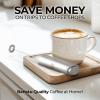 imageZulay Powerful Milk Frother Wand  Mini Milk Frother Handheld Stainless Steel  Battery Operated Drink Mixer for Coffee Lattes Cappuccino Matcha  FrothMate Milk Frother Gift  Black ampamp CopperMatte Silver