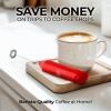 imageZulay Powerful Milk Frother Wand  Mini Milk Frother Handheld Stainless Steel  Battery Operated Drink Mixer for Coffee Lattes Cappuccino Matcha  FrothMate Milk Frother Gift  Black ampamp CopperCherry Red
