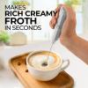 imageZulay Powerful Milk Frother Wand  Mini Milk Frother Handheld Stainless Steel  Battery Operated Drink Mixer for Coffee Lattes Cappuccino Matcha  FrothMate Milk Frother Gift  Black ampamp CopperMatte Silver