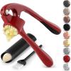 imageZulay Kitchen Large Premium Garlic Press Set  Bigger Bowl for Bigger Garlic  Rust Proof ampamp Dishwasher Safe Garlic Mincer Tool  EasySqueeze EasyClean Silicone Garlic Peeler ampamp Brush SilverFire Red
